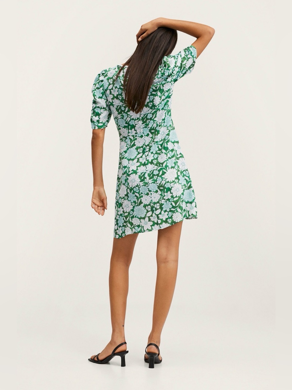 Mango loli-h Green and White Floral Dress - Picture 2 of 7